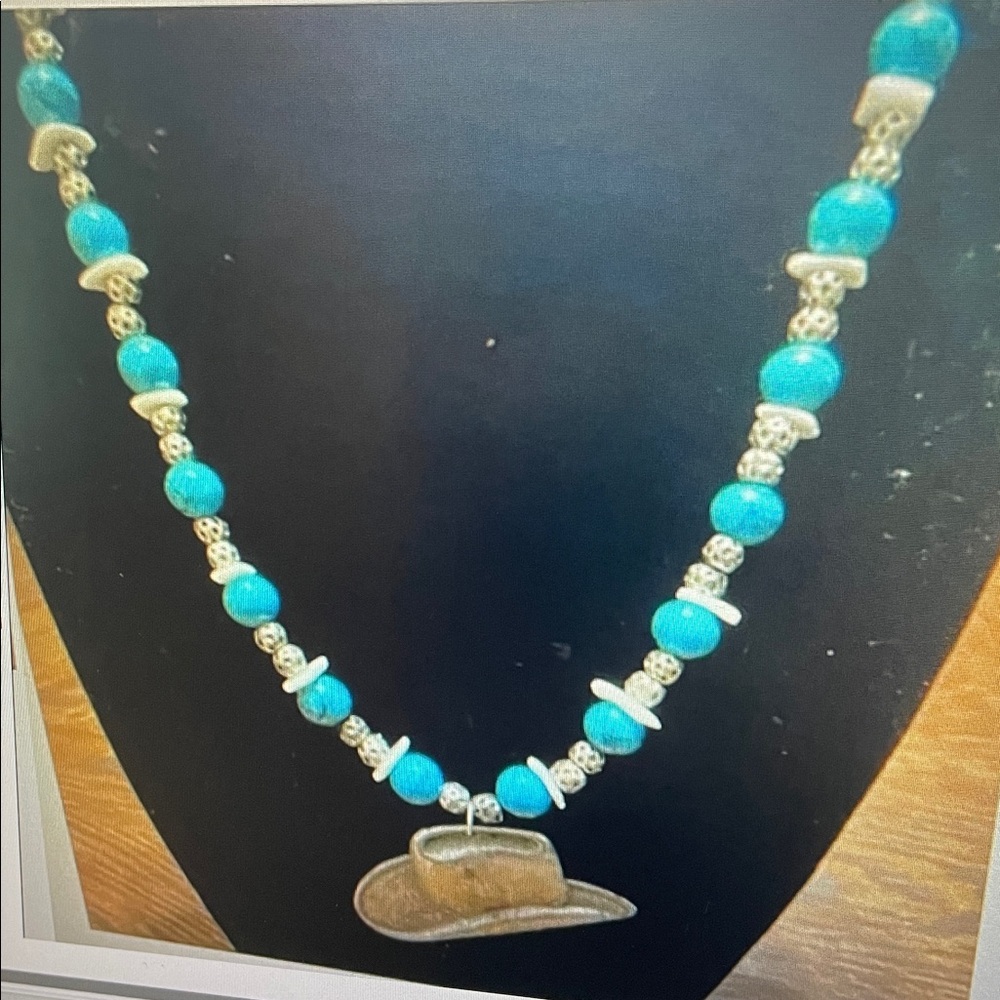 Western cowboy hat necklace